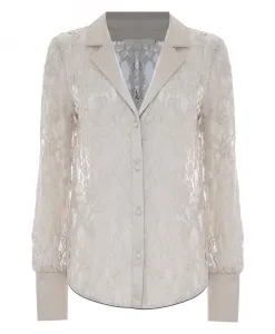Рубашка цвета слоновой кости с кружевными пуговицами Kocca, белый
