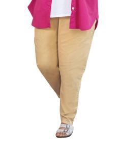 Узкие брюки из эластичного твила на заказ – светло-коричневый On The Plus Side