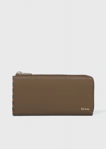 Длинный кошелек с яркой полосатой отделкой