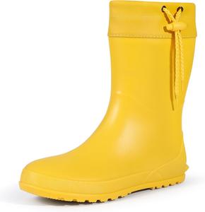 Женские средние по голенища резиновые сапоги Asgard, садовые сапоги с отворотом, ультралегкие портативные садовые туфли, Yellow - 9" Shaft