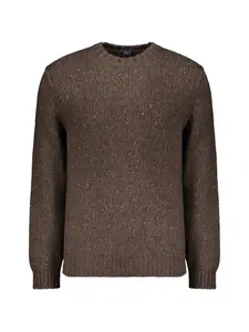 Лонгслив с круглым вырезом Fedeli, коричневый