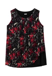 Двухслойная блузка сверху с шифоном Sheego, черный