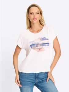 Рубашка с короткими рукавами белого и дымчато-синего цветов Heine