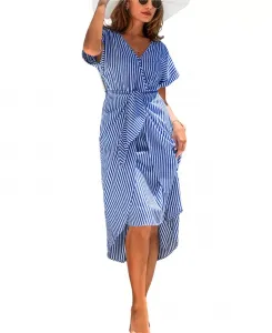 Женское пляжное платье-макси No Looking Back в полоску Cupshe, синий