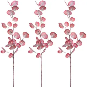 Креативная зеленая искусственная ветка «ветка эвкалипта» Creativ Green, цвет bordeaux