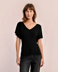 Женский свитер с короткими рукавами и завязкой сзади Molly Bracken, черный