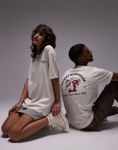 Футболка с принтом пиццы на спине Dickies в кремово-белом цвете - эксклюзивно для ASOS