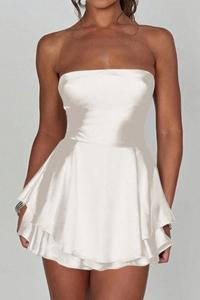 Узкое мини-платье без спинки со шнуровкой и открытой спиной, облегающего силуэта TRUEDAMES, champagne