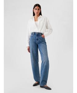 (W) Джинсы с высокой посадкой и бочкообразным кроем