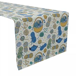 Дорожка для стола, 100 % хлопок, 16x90 дюймов. Люблю вязать.