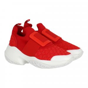 Женские красные кроссовки Roger Vivier