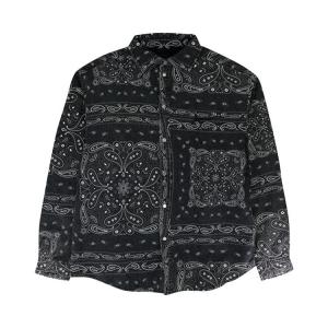 Рубашка PURPLE BRAND Bandana Print Long-Sleeve Shirt, Black