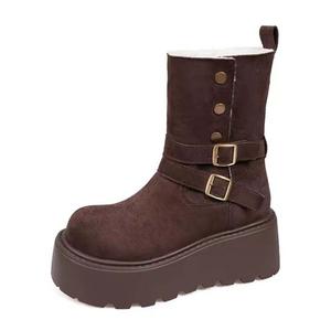 Женские ботинки на каблуке 7 см Take the Qin, коричневый