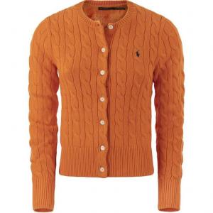 Пони вышитый вязаный кардиган Polo Ralph Lauren, оранжевый