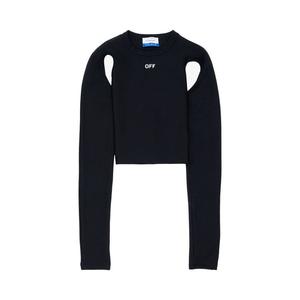 Топ Off-White Sleek Long-Sleeve Crop Top Black/White, черный