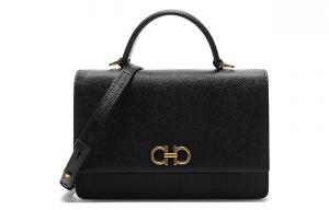 Ferragamo Сумка кроссбодди GANCINI из коровьей кожи, миниатюрная женская сумка через плечо, черная