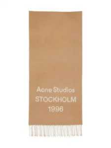Шарф с бахромой Acne Studios, коричневый