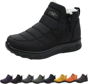 Женские теплые зимние ботинки, зимние ботинки с теплой меховой подкладкой, водонепроницаемые ботинки на каждый день, удобные уличные ботинки с противоскользящей подошвой Generic, Black
