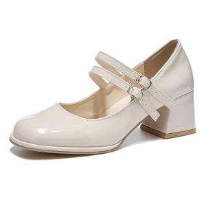 Туфли Мэри Джейн на массивном каблуке Women's Little Red Man, Ecru