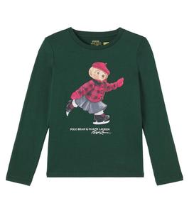 Футболка Polo Bear из хлопкового джерси Polo Ralph Lauren Kids, Nothwest Pine