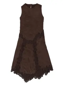 Асимметричное платье с кружевной отделкой Bimba y Lola, коричневый
