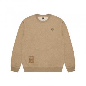 Толстовка с логотипом A Bathing APE и круглым вырезом Aape, коричневый