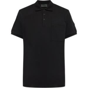 Поло с коротким рукавом и нашивкой с логотипом Moncler, черный