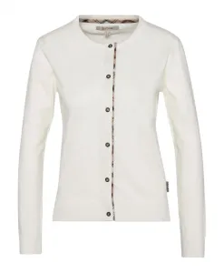 Вязаный кардиган Bredon из белого хлопка и кашемира Barbour, белый