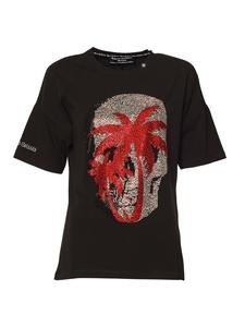 Футболка с изображением черепа и ладони, черная Roberto Geissini