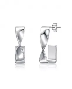 Серьги-Полукольца с покрытием из белого золота или 14-каратного золота Rachel Glauber, silver