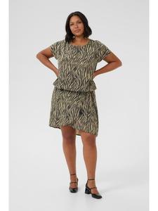 Блузка с короткими рукавами KCmaren, стандартный крой, цвет: серый перо/черный анималистичный KAFFE curve