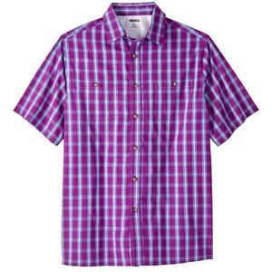 Мужская спортивная рубашка в клетку с короткими рукавами и короткими рукавами Kingразмера Big & Tall KingSize, цвет Dark Magenta Plaid