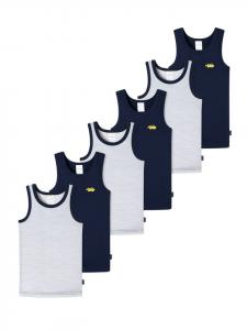 Schiesser Майка/топ для мальчиков из тонкого ребристого органического хлопка, сине-белая полоска