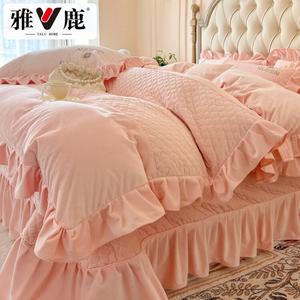 Yalu Комплект постельного белья 1,8 м, 4 предмета: пододеяльник 200x230 см, простыня, 2 наволочки, цвет Pink Jade Kekeli