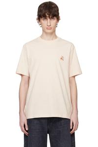 Футболка бежевая с нашивкой Speedy Fox Comfort Maison Kitsuné