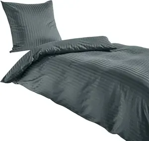 Постельное белье Dream Sleep Mako-Satin Stripe 2x Neck Roll Cover 15x40 см, цвет антрацит Traumschlaf