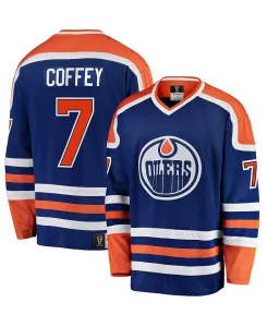 Мужская футболка Paul Coffey синяя Edmonton Oilers Premier Breakaway Retired Player Fanatics