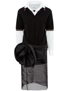 Maison Margiela платье миди с цветочным декором, черный