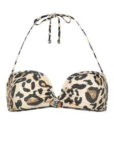 Nanushka топ бикини с леопардовым принтом, нейтральный цвет