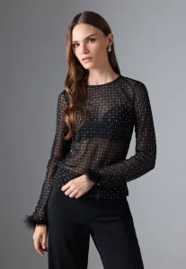 Топ с длинными рукавами Even&Odd, Black