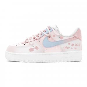 Nike Air Force 1 LE нескользящие амортизирующие износостойкие низкие детские скейтбординг кроссовки blue pink для подростков