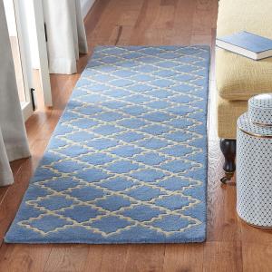 Ковер SAFAVIEH, 72 x 214 см, Chatham Collection Blue Grey CHT930A ручной работы геометрический премиум шерстяной ковер-дорожка