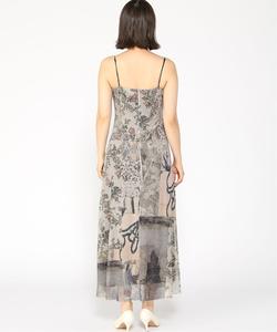 Платье миди с принтом Майами