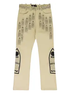 Джинсы с нашивкой Who Decides War, белый