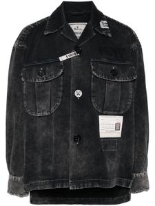 Maison MIHARA YASUHIRO джинсовая рубашка с эффектом потертости, черный