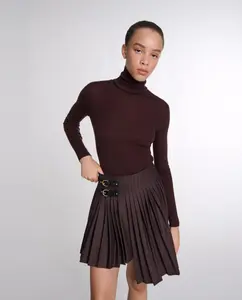 Женский свитер из шерсти и шелка Maje, коричневый