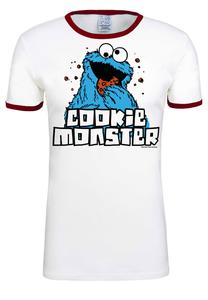 Футболка Logoshirt Sesamstrasse Krümelmonster, цвет weiss/dunkelrot