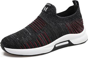 Мужские лифтовые туфли Мужские повседневные кроссовки из сетки Легкие дышащие спортивные туфли на шнуровке с скрытой платформой для мужчин Кроссовки-ботинки Размер 12 Generic, черный