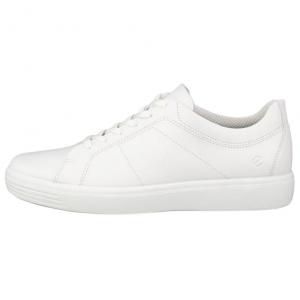 Ecco Классические кожаные низкие скейтборд кроссовки мужские white