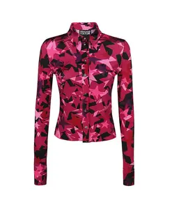 Рубашка из вискозы с логотипом. Versace Jeans Couture, мультиколор